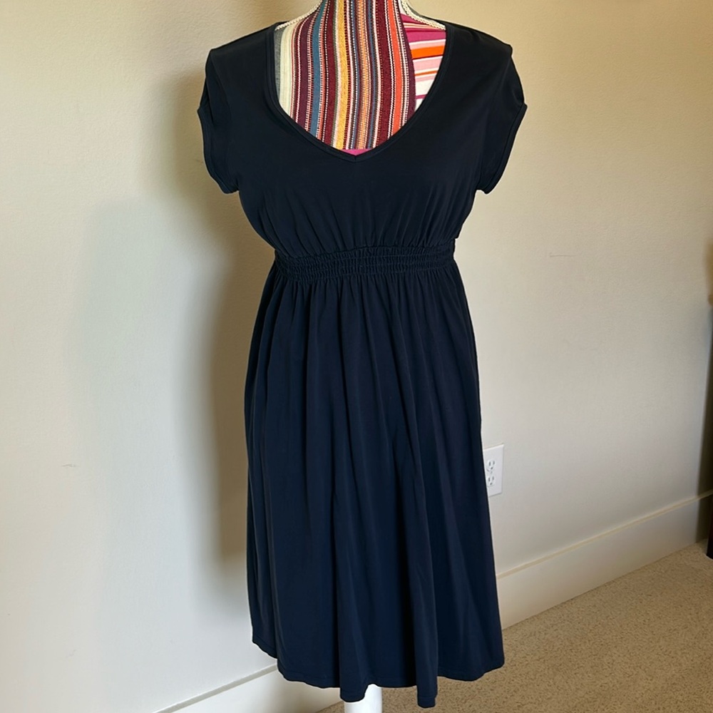 Navy Blue Casual Deep V-Neck Dress by Bass